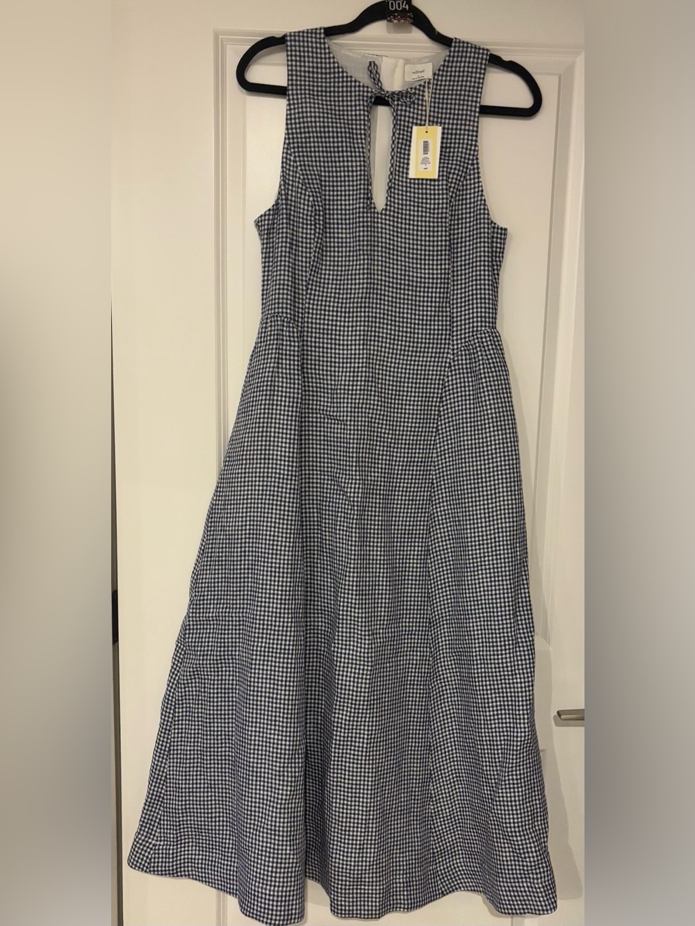 Wilfred Black and White Gingham Midi Dress - Picture 8 of 12